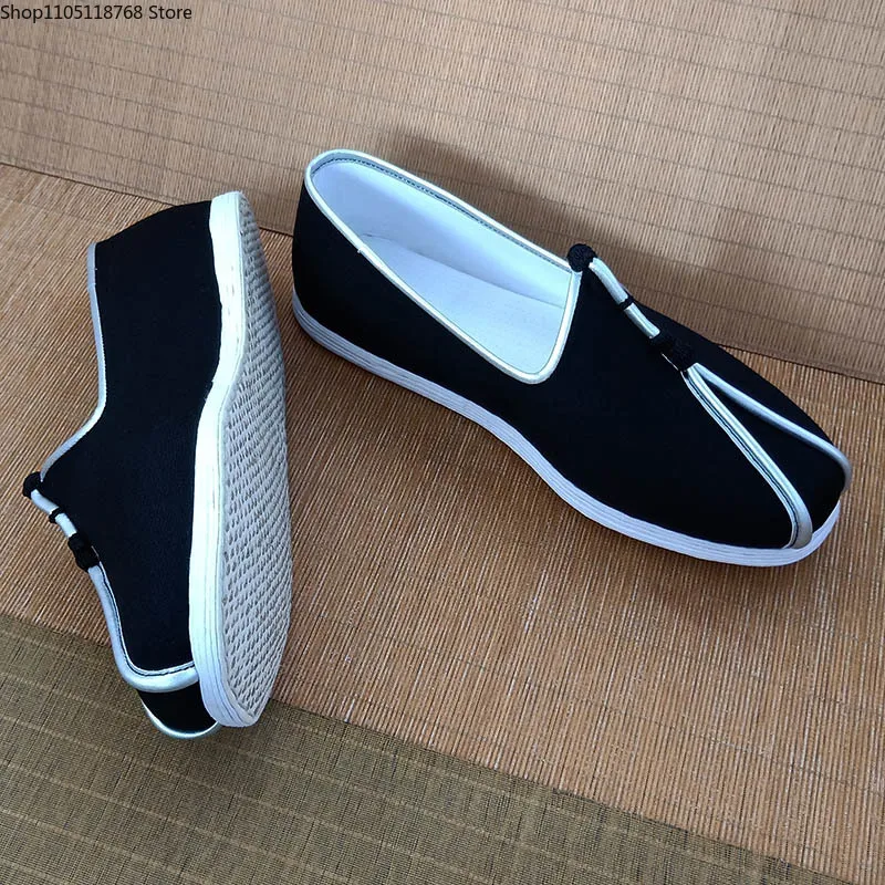 الصينية التقليدية فنون الدفاع عن النفس أحذية الرجال الكونغ فو الجناح تشون تاي تشي وشو القماش الأسود حذاء كاجوال حذاء رياضي #4