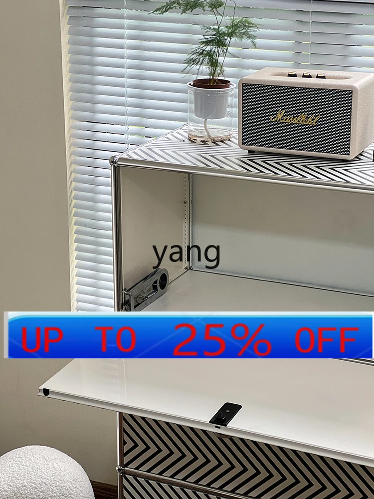 

LHBlack and White Striped UV Cabinet Modern Storage Storage Sideboard Cabinet
