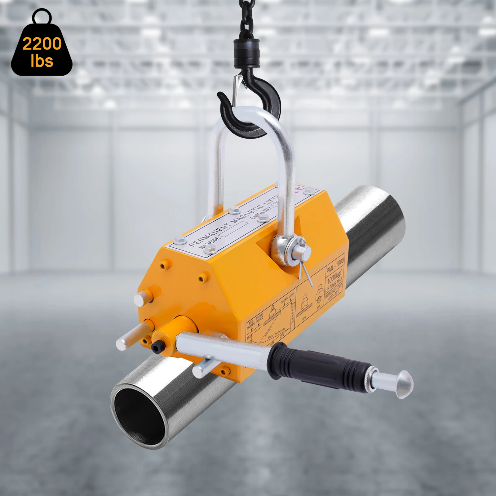 

Steel Magnetic Lifter, Anti-Corrosion, 10.6x5.5x5.5 Inches, Rubber Handle for Safe Operation