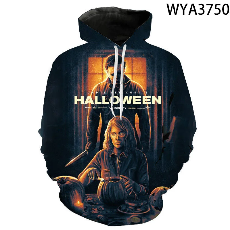 Halloweenowy Horror Michael Myers 3D bluzy z nadrukiem mężczyźni kobiety dzieci bluzy w stylu Casual chłopiec dziewczynka fajny sweter płaszcz