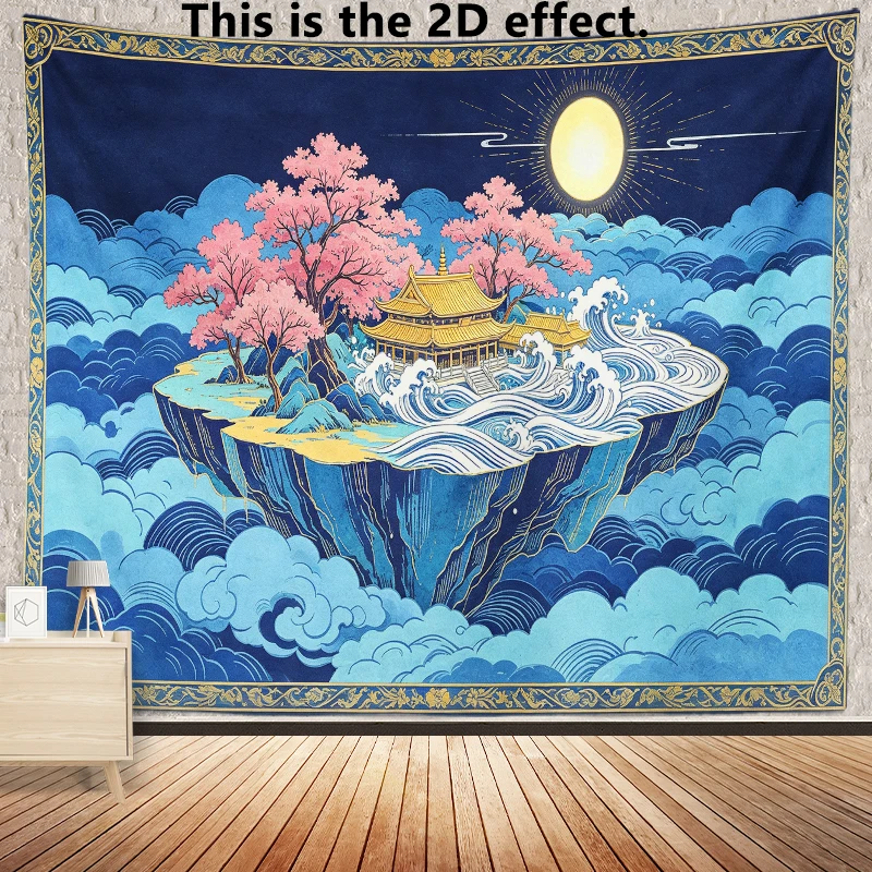 Moon Palace Tapestry Background Cloth Hanging Cloth Bedroom Bedside Decorative Wall Cloth Dormitory Tapestry