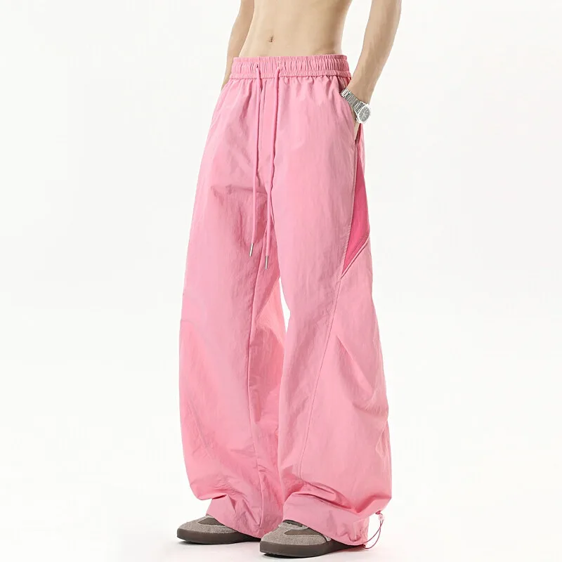 

Dopamine Cool Color Blocked Модные брендовые широкие спортивные брюки для уличных танцев в стиле хип-хоп Летние тонкие быстросохнущие парашютные заряды Pa