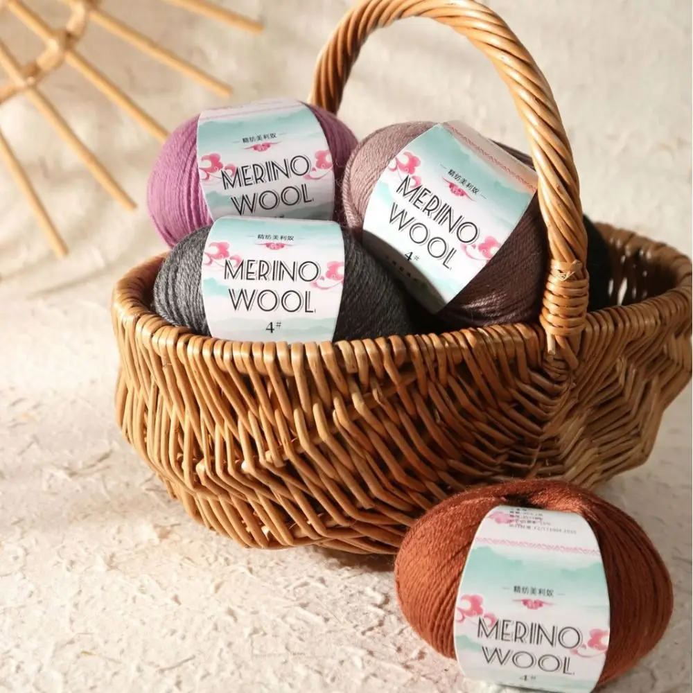 メリノウール手編み糸,マルチカラー織り糸,ソフト,50gロール,130m,新品,2個