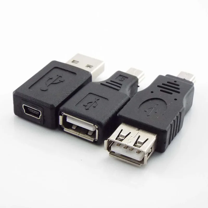 USB 2.0 A Female Male To Mini B 5-Pin Female/Male Connector Adapter For Mini Type-A B Jack Splitter Smart Phone OTG Converter