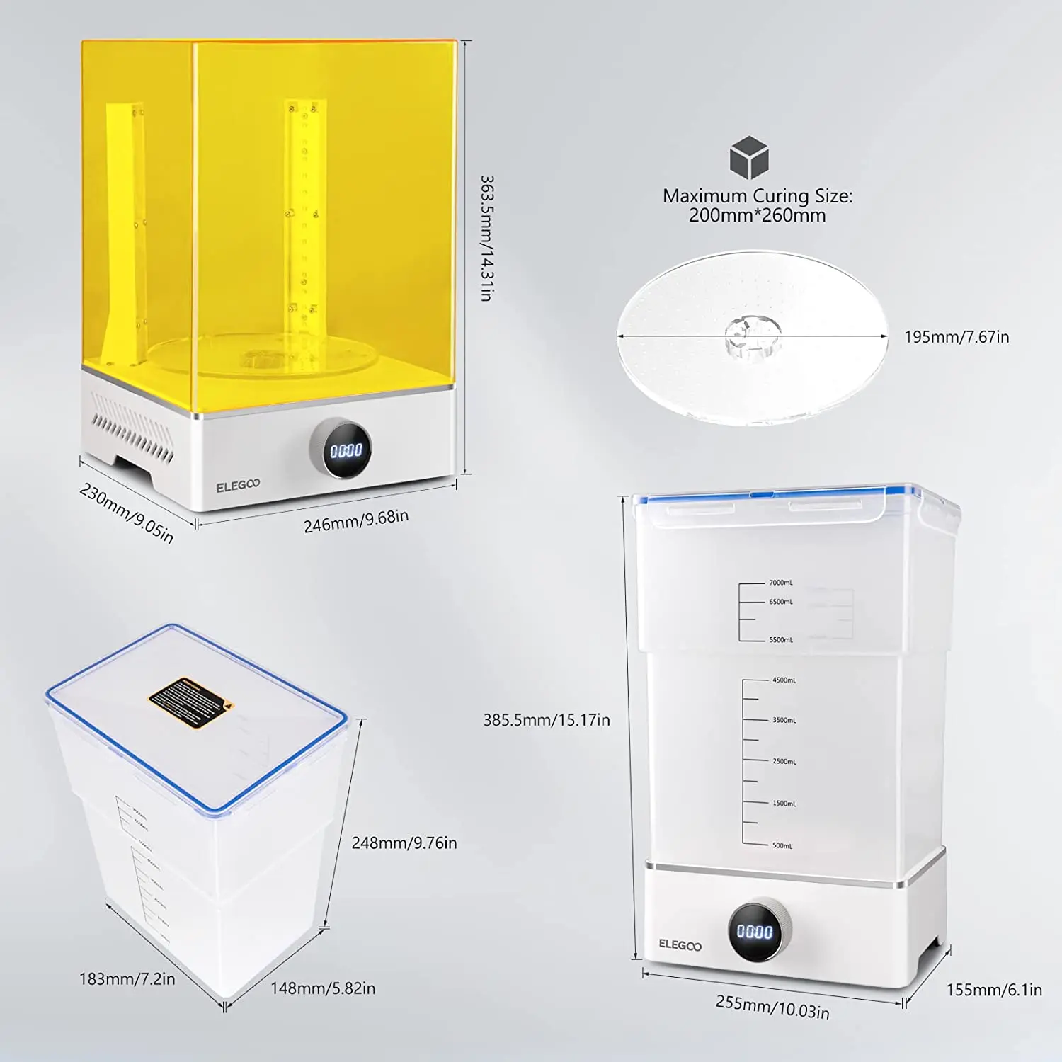 ELEGOO MERCURY XS BUNDLE Wash and Cure with Separate Washing Station for Large Resin 3D Prints, Compatible with SATURN 3 ULTRA