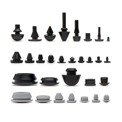 Silicone Plug Rubber Stopper Black T-plug Door Mat Non-slip Foot Cap Sealing Thermostability Buckle Low Temperature Resistance