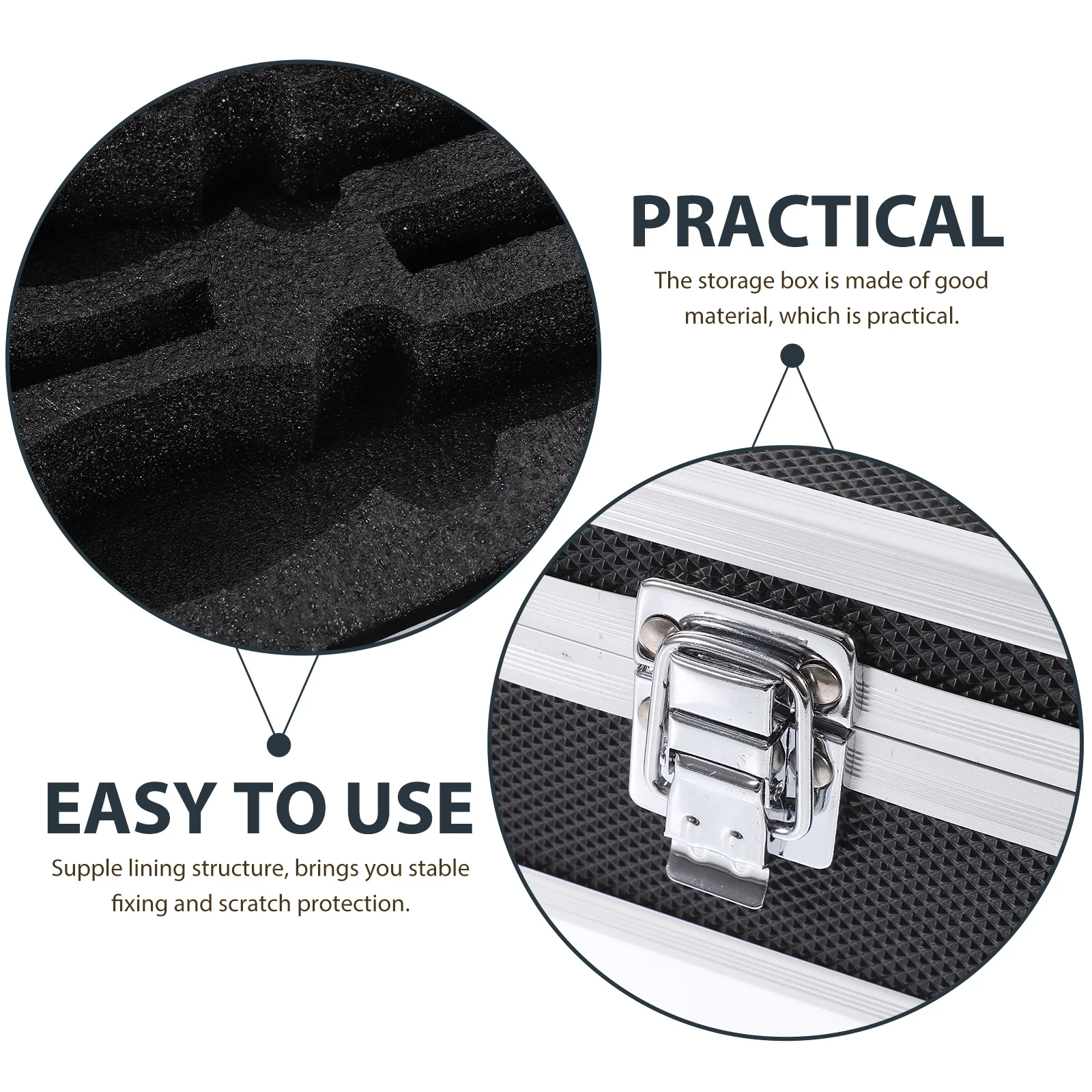 

Handheld Microphone Box Protective Case for Wireless Mics Portable Storage Suitcase Lightweight Durable Aluminum
