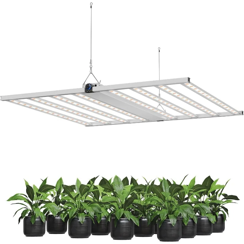 720W Full Spectrum LED Grow Light, UV/IR Enhanced Foldable and Dimmable 8 Bar Lamp for 5x5 ft Core Coverage,2.89 μmol/J