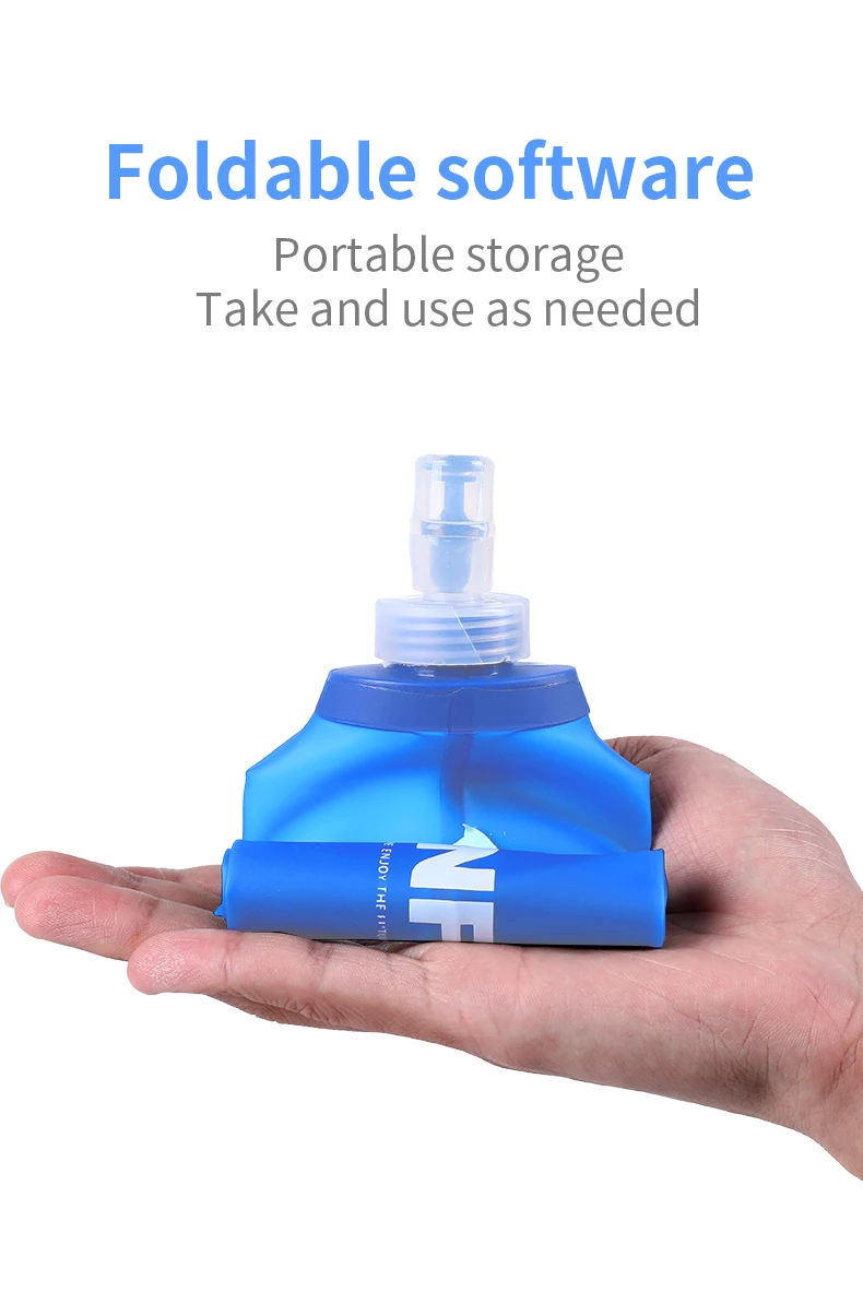 500 ml zusammenklappbare Wasserflasche, weiche Flasche, BPA-frei, faltbar, TPU, Outdoor-Sport, tragbarer Wasserbeutel für Laufen, Camping – Detail 5