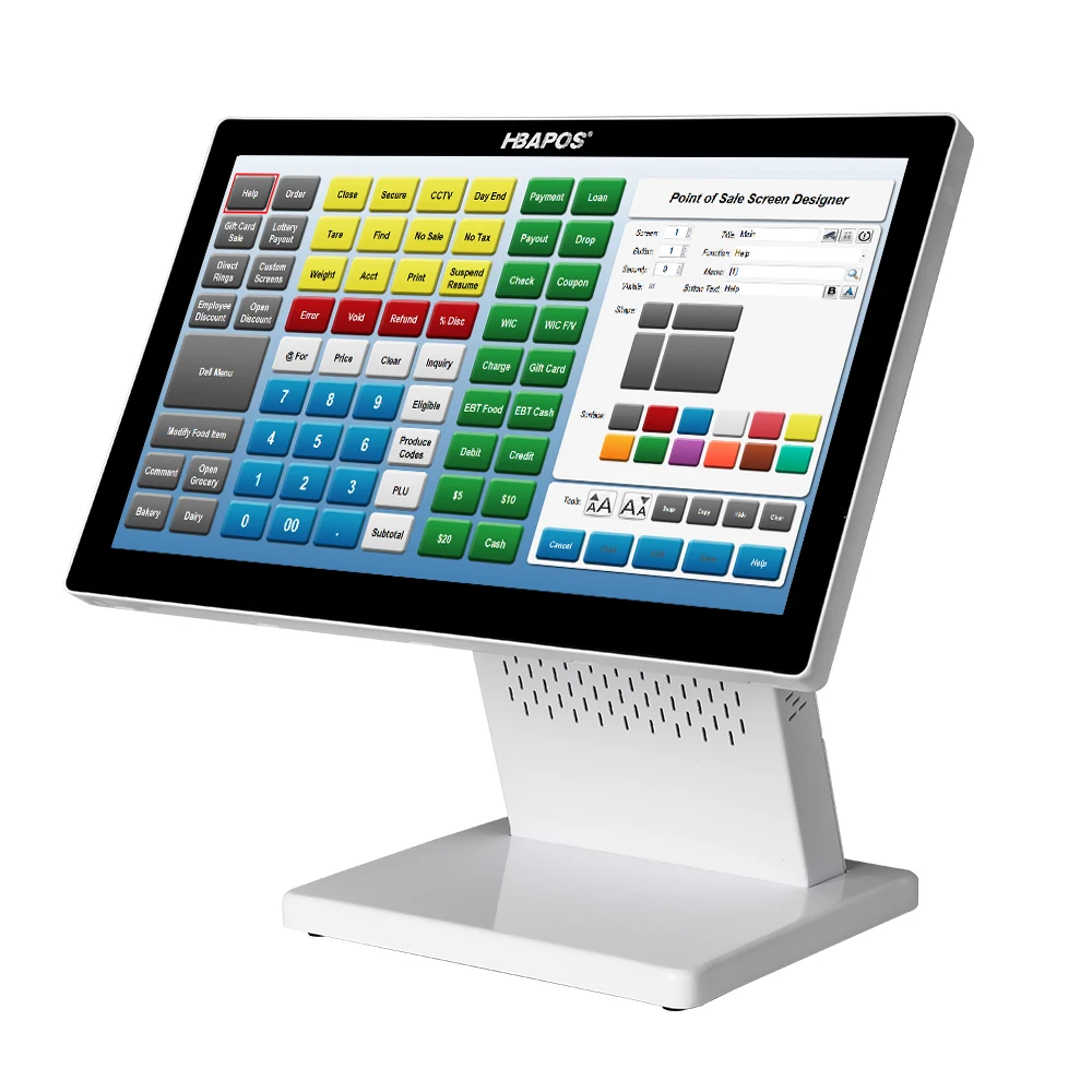 ATV&UTV15.6 + 11.6 Inch Dual Screen Touch Pos Cash Register All in One Windows POS System Cash Register for Restaurants Retail