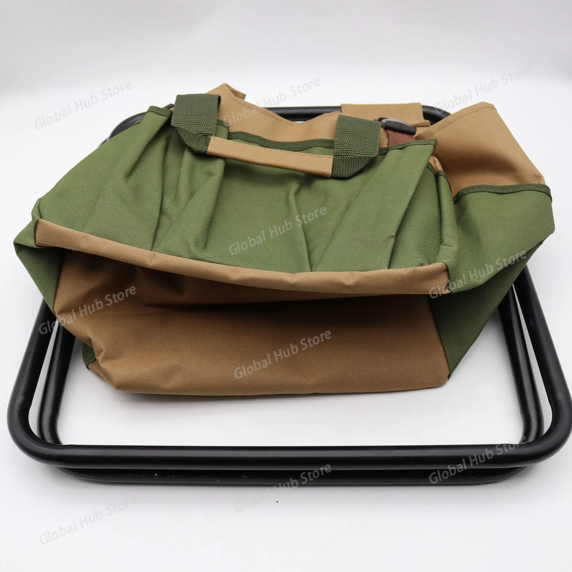 

Foldable Gardening Stool with Storage Handbag Multi-Pocket Tool Kit Lightweight Portable Ergonomic Outdoor Bench for Yard Work