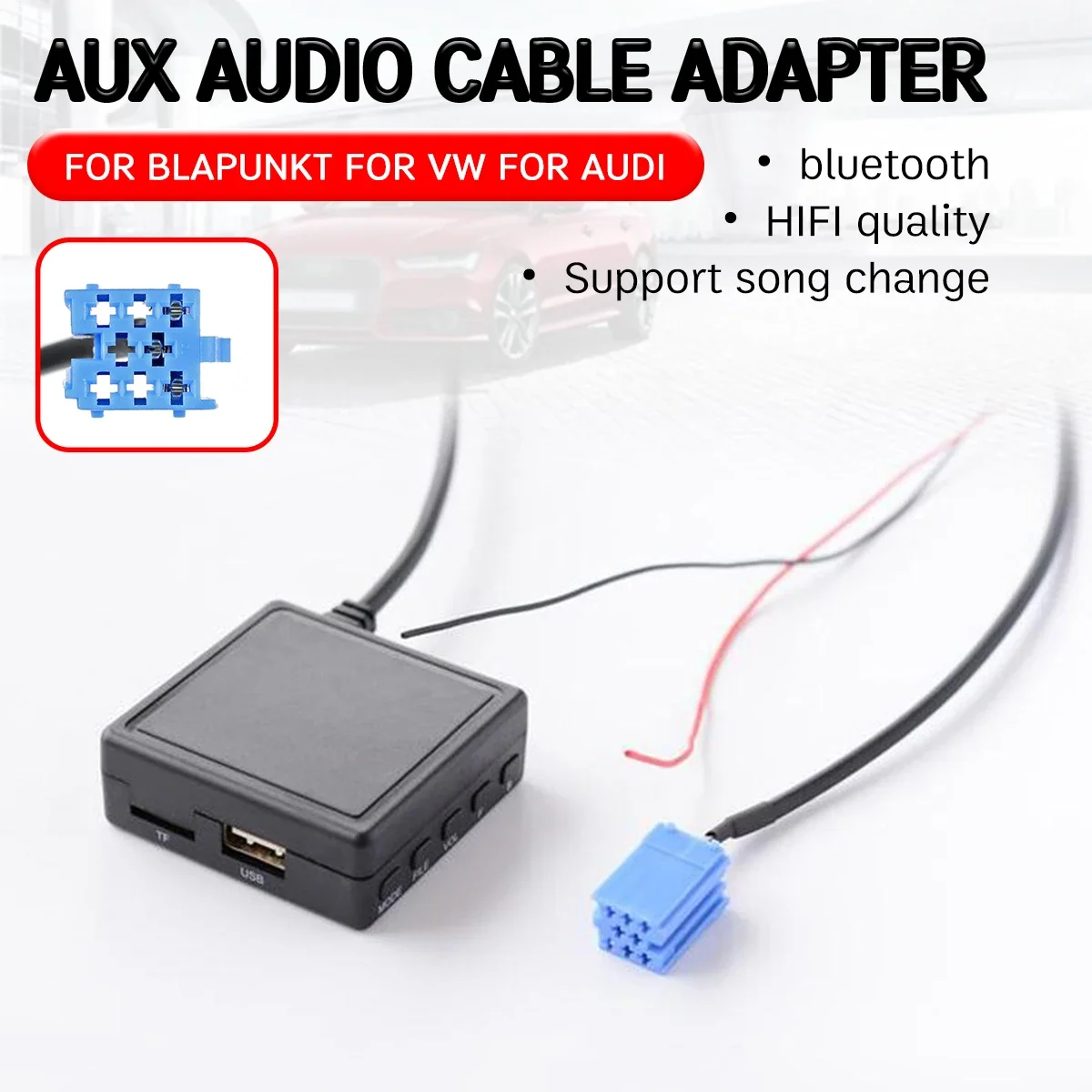 Bluetooth Aux Receiver Cable with USB,mic Hands-free Adapter For AUDI Chorus Concert for Blaupunkt For vw Delta Beta For Becker