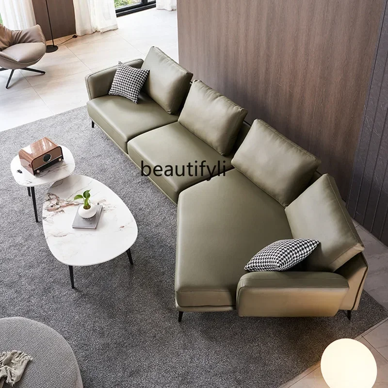 مزيج غرفة المعيشة من الجلد الإيطالي من الطبقة الأولى من جلد البقر لأسفل أريكة زاوية الأميرة SSS