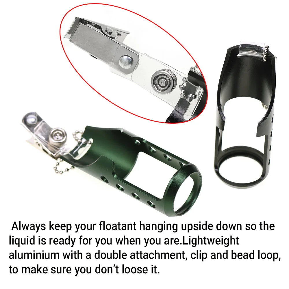 Fly Fishing Floatant Bottle Holder, Aluminum Alloy Lightweight Clip-On/Hang-On Tool Holder for Vest Backpack, for D-Rings & Loop view 4