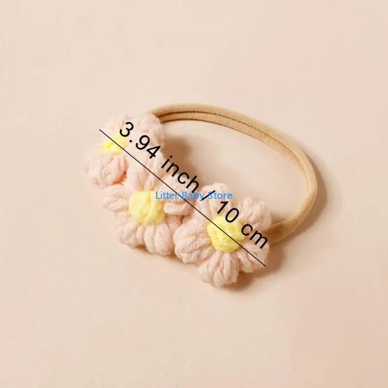 N80C confortável faixa cabelo para bebê flor charme chapéu malha para comemoração 100 dias