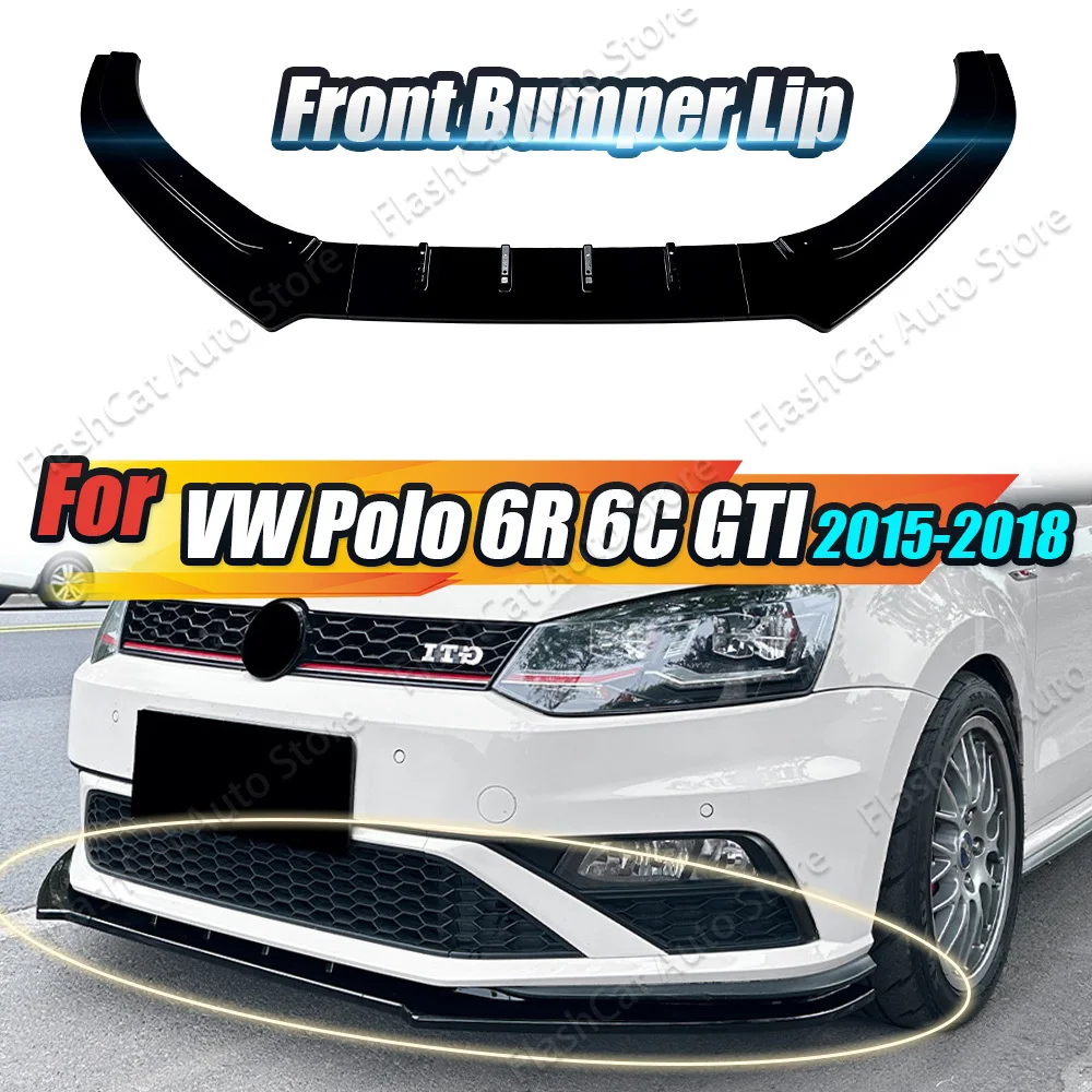Kits de cuerpo de difusor de divisores de parachoques inferior POLO GTI para Volkswagen Polo MK5 6R 6C GTI 2010-2014/2015-2018 alerón difusor delantero