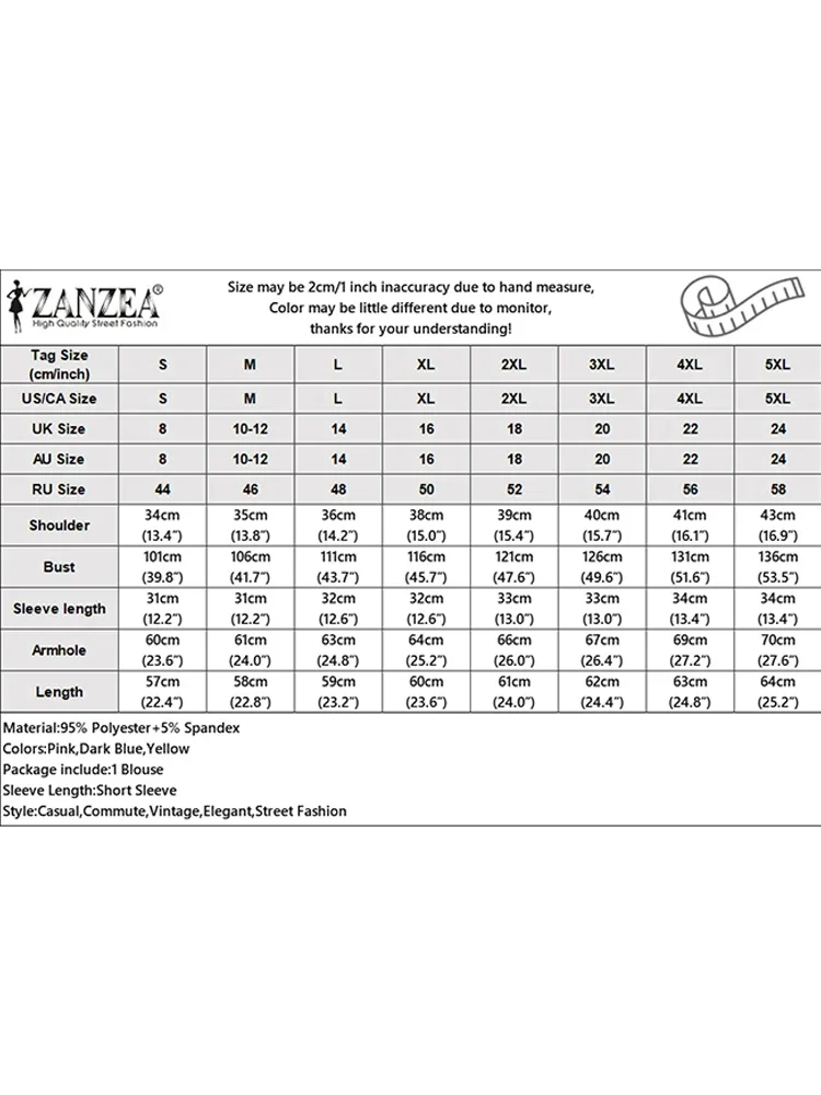 ZANZEA Women Shirts Pleated Summer Tops Vintage Short Sleeve Chiffon Blusas Solid Color Tunics 2025 Casual O Neck Pullover S-3XL