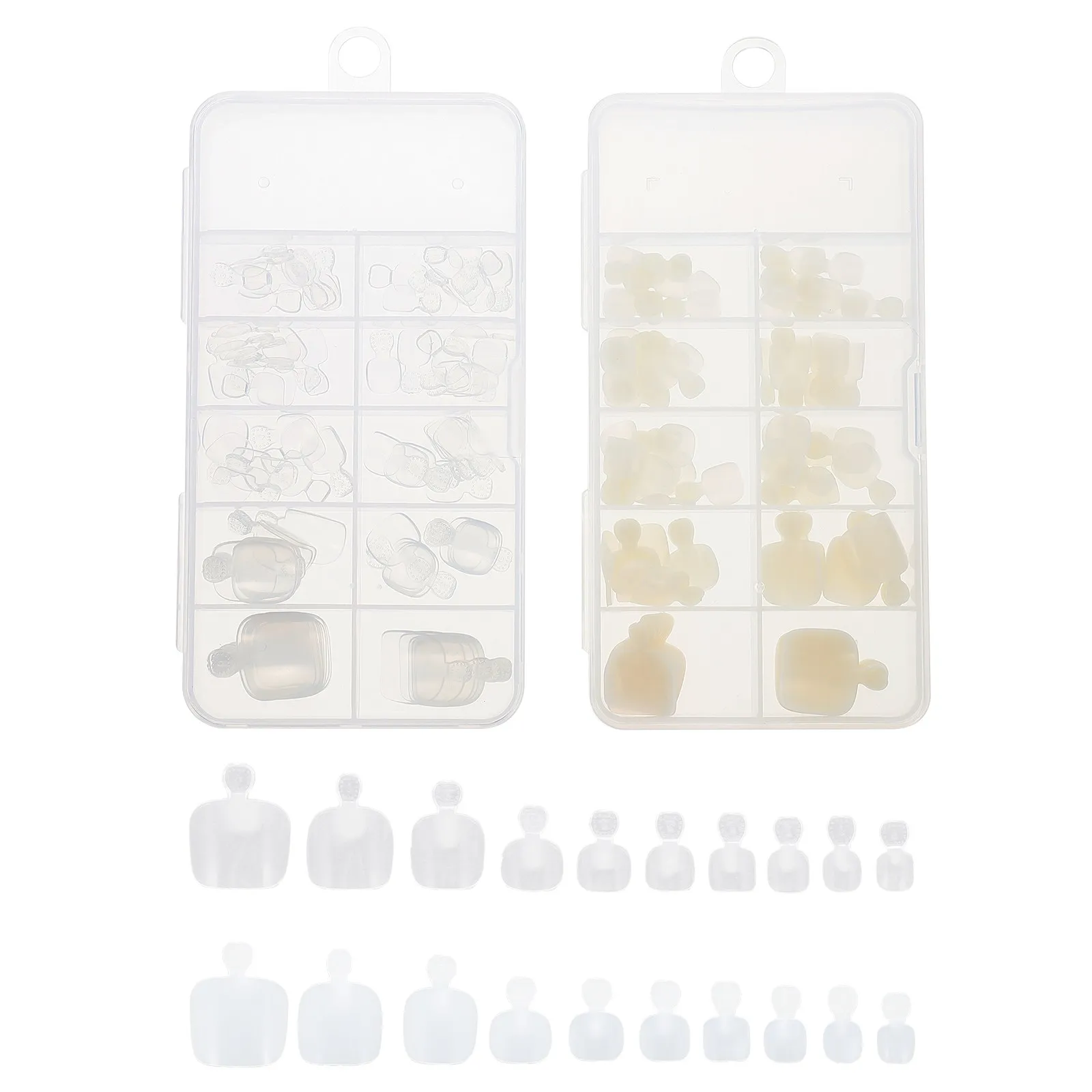 200Pcs False Toe Nails Press on Toenail Tips DIY Fake Toe Nail Decorations Ultra Thin Strong ABS Material for Dating Weekend