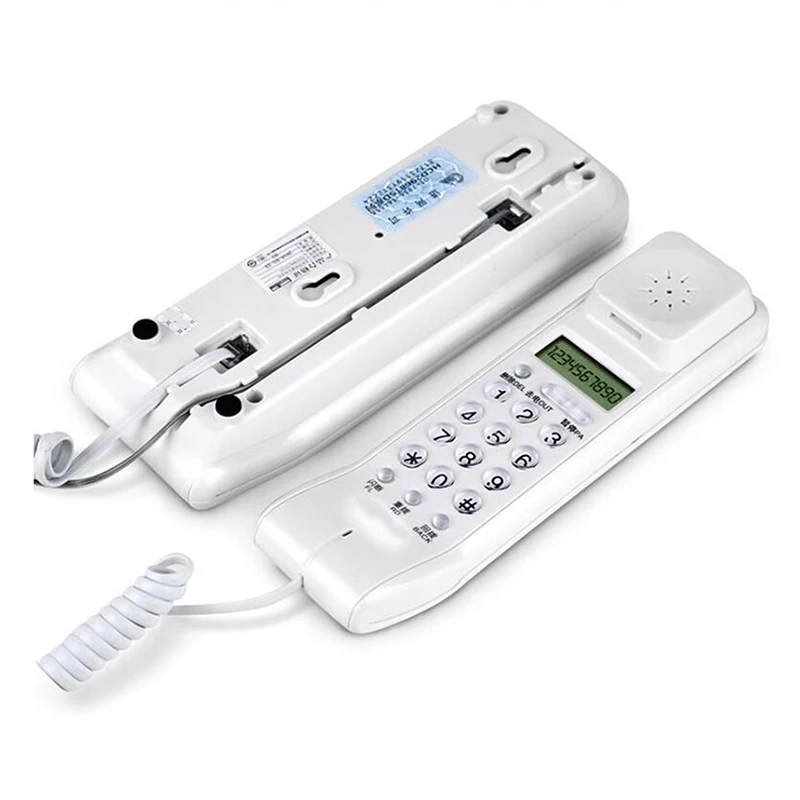 Trimline Corded Phone with Dual LCD Display, Caller ID, Dual Systems, Adjustable Ringtone Volume Desk Wall Telephone for Home