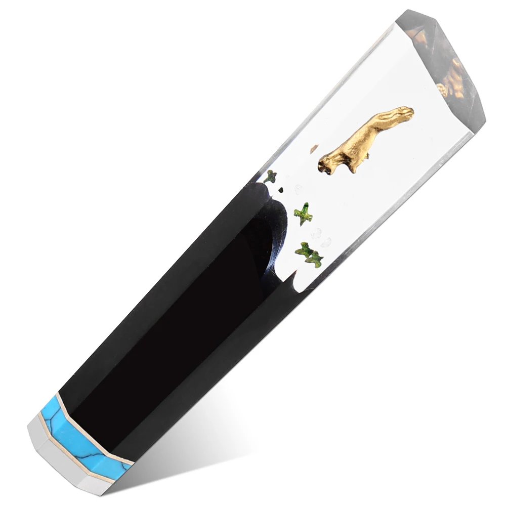 XITUO Japanisches Kochmesser mit Transparentem Harz & Schwarzem Achteckigem Messergriff, Maßgefertigte DIY-Messergriff-Zubehörteile