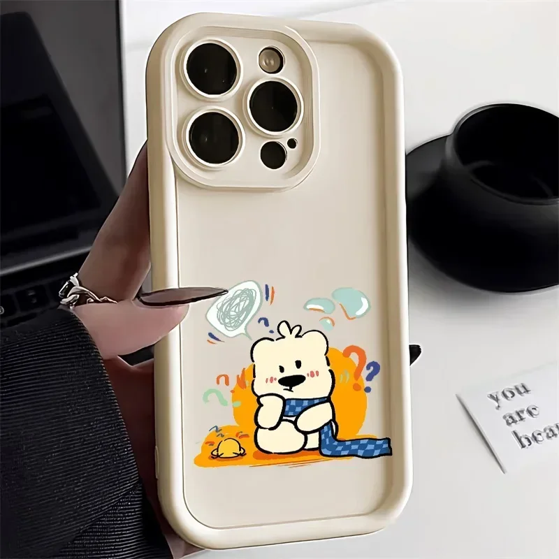 

Candy Color Cute Dog Phone Case For iPhone 13 11 12 15 14 Pro Max X XS XR 7 8 Plus SE SE3 Shockproof Silicone Soft Back Cover