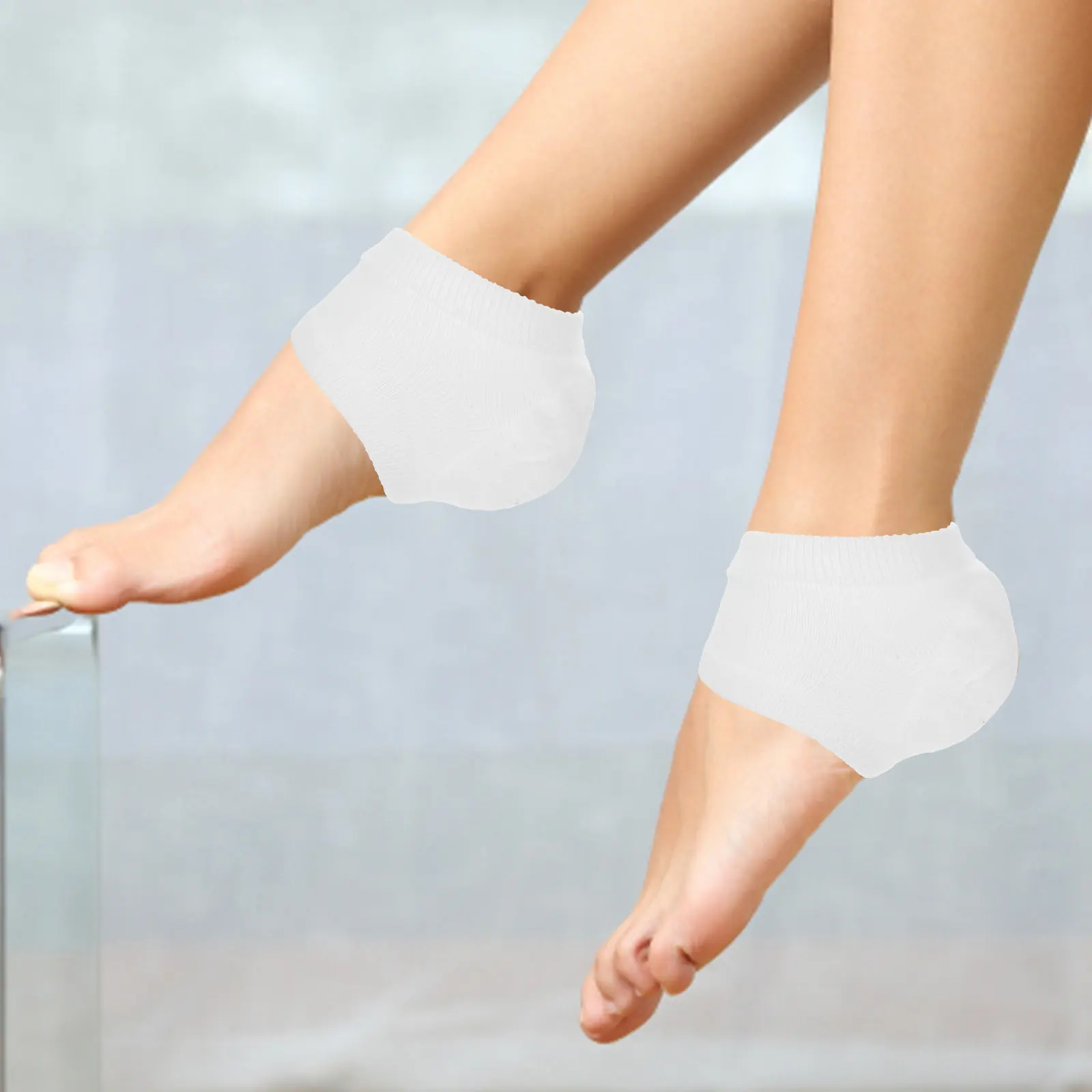 4Pairs Heel Socks Open Toe Moisturizing Soft Elastic Socks for Cracked Dry Heels Comfortable Breathable Heel Protectors
