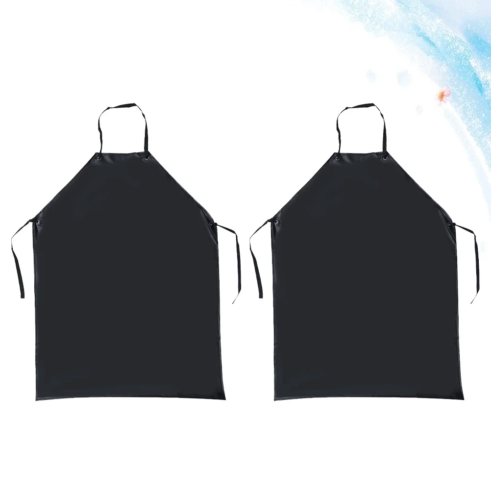 

2pcs Waterproof Greaseproof Apron Heavy Duty Acid Alkali Resistant Industrial Kitchen Workwear For Butchers Carpenters Artists