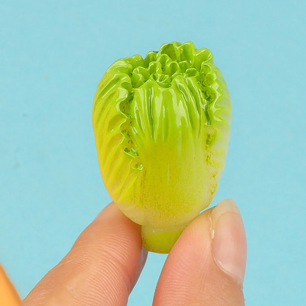 

12 Pcs Artificial Vegetables Carrots Cabbage Simulated Decor Lifelike Models Resin Home Photo Props Display Durability Green