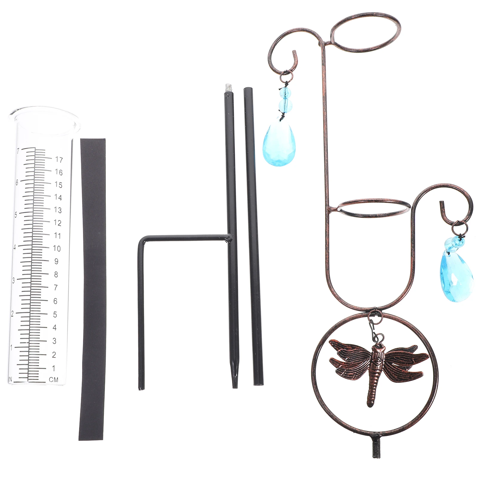 

Rain Gauge Outdoor Metal Wrought Iron PP Decorative Measurer Precision Rainfall Tool For Garden Backyard Terrace