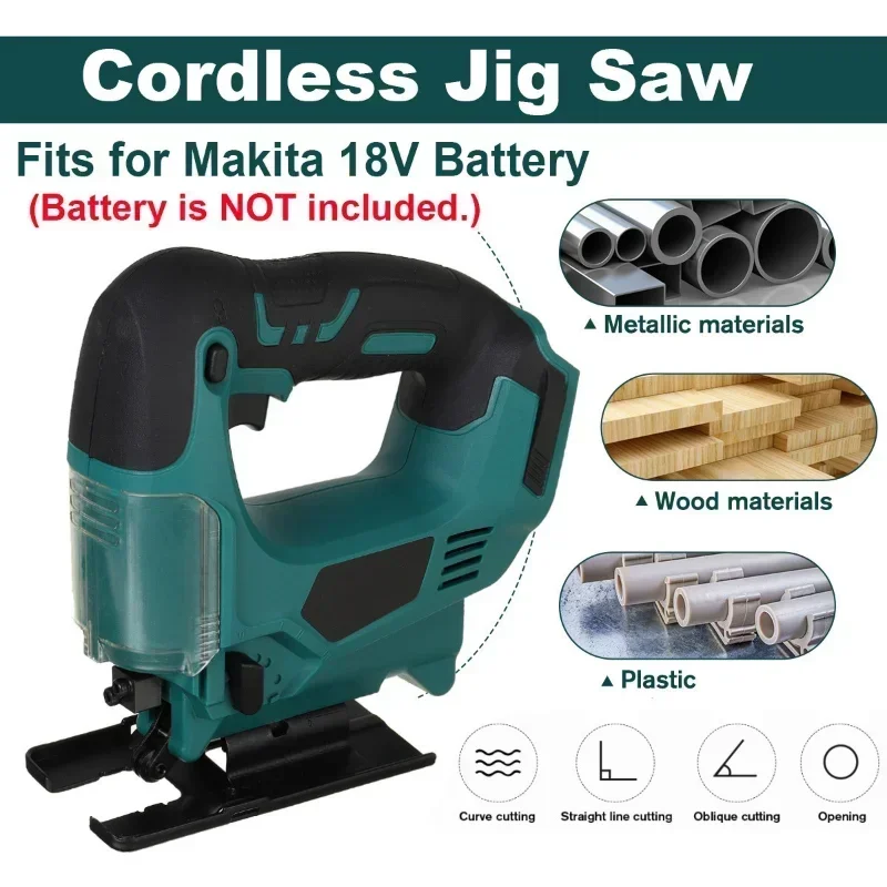 

Cordless Electric Jig Saw Portable Jigsaw Multi-Function Woodworking Tools fit Makita 18V Battery(No Battery)