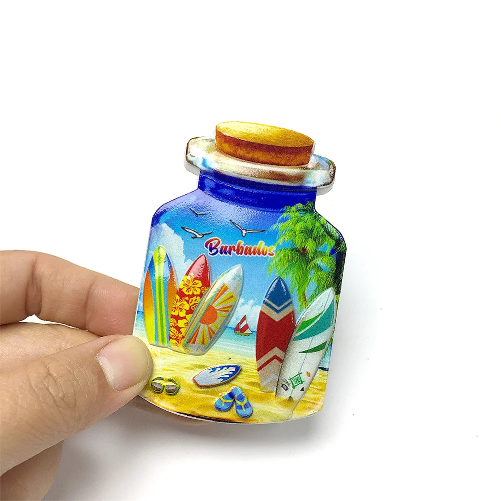 

Beach Surfing Theme Resin Fridge Magnet - Magnetic DecorativeSticker - Tropical Vibes Burbudos