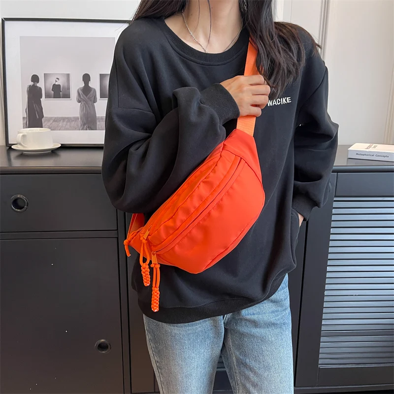 

High Quality Canvas Chest Bags for Women 2023 Casual Large Capacity Crossbody Bag Cute Couple Waistpack Fashion Unisex Belt Bag