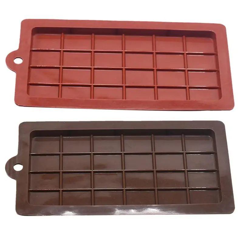 Moldes de Chocolate para hornear, moldes para pasteles, molde cuadrado de silicona ecológico de alta calidad, herramientas para dulces de 24 cavidades de calidad alimentaria