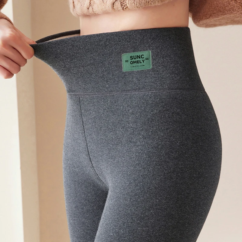 Korean Casual Warm Autumn Winter Leggings Women Plus Fleece Comfortable Stretch Leggings Fashion Versatile High Waisted Leggings