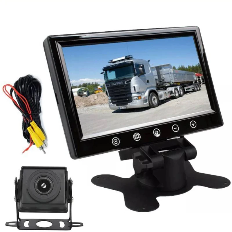 7-Inch Plug & Play Rear View Monitor with Backup Camera System - Truck/Pickup Rear System, Touch Button Controls, HD Camera