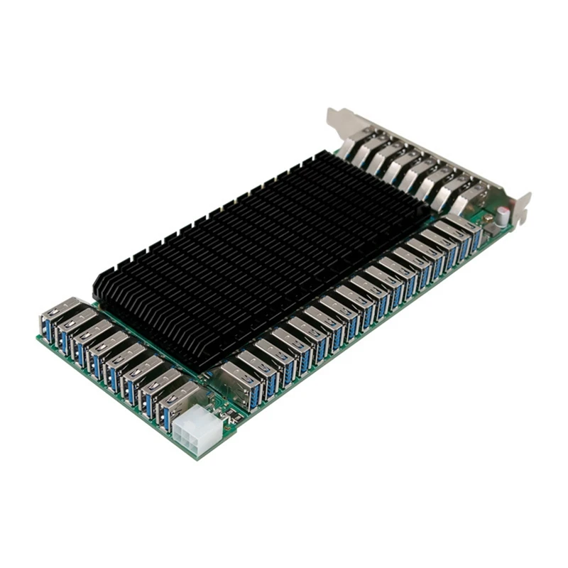 ST6101 USB 3.0 PCIe Adapter Card 5Gbps 8CH 32Port PCIe2.1 X8 Compatible with Desktops 6Pin 160GT/S-ABVP