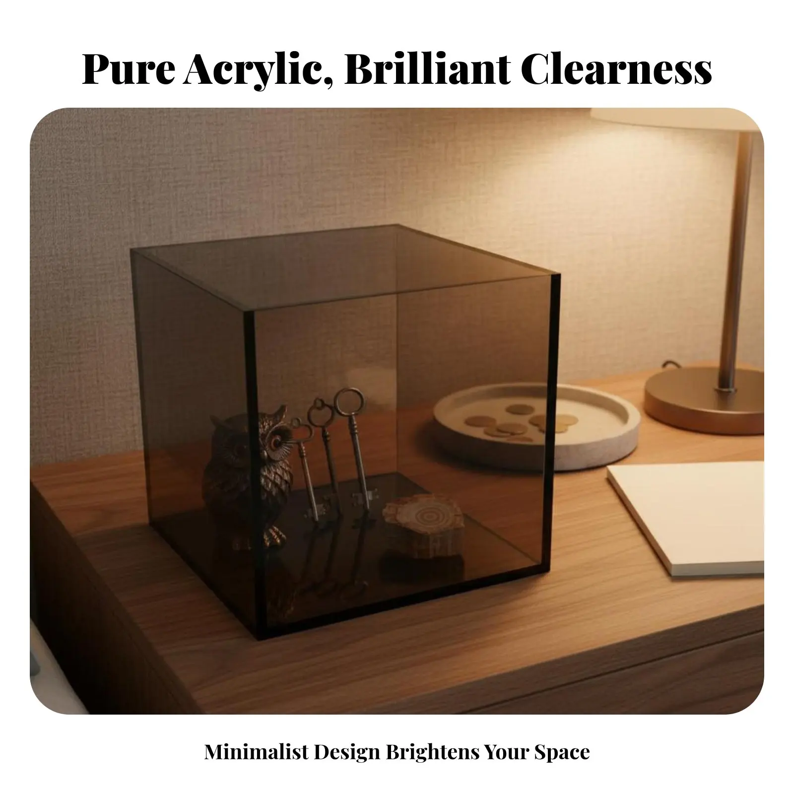 

Acrylic Storage Box Colorful Design Acrylic Display Case Uncovered Top Organizer Space Saving Colored Display Cube Easy to Clean