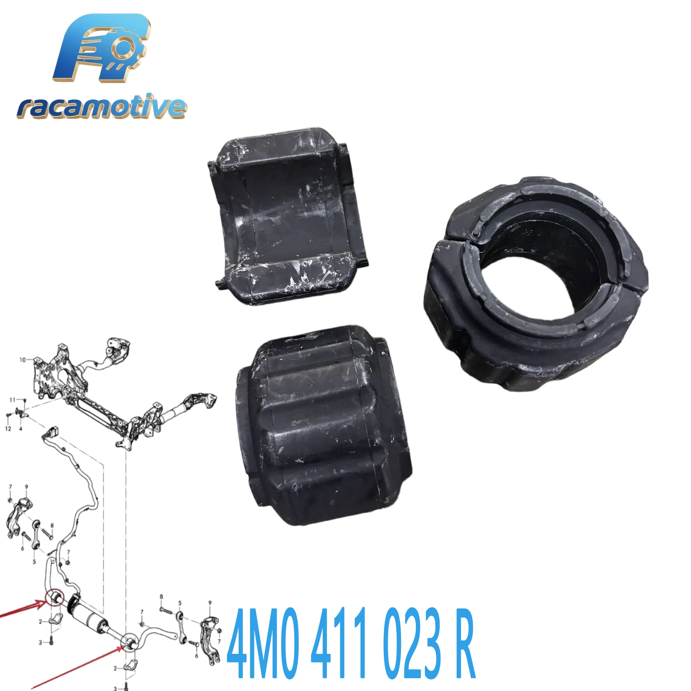 4M0411023R 4M0 411 023 R Suitable for Bentley Bentayga (4V1) 2017- Front Axle Stabilizer/Anti-roll Bar Bushing Kit.
