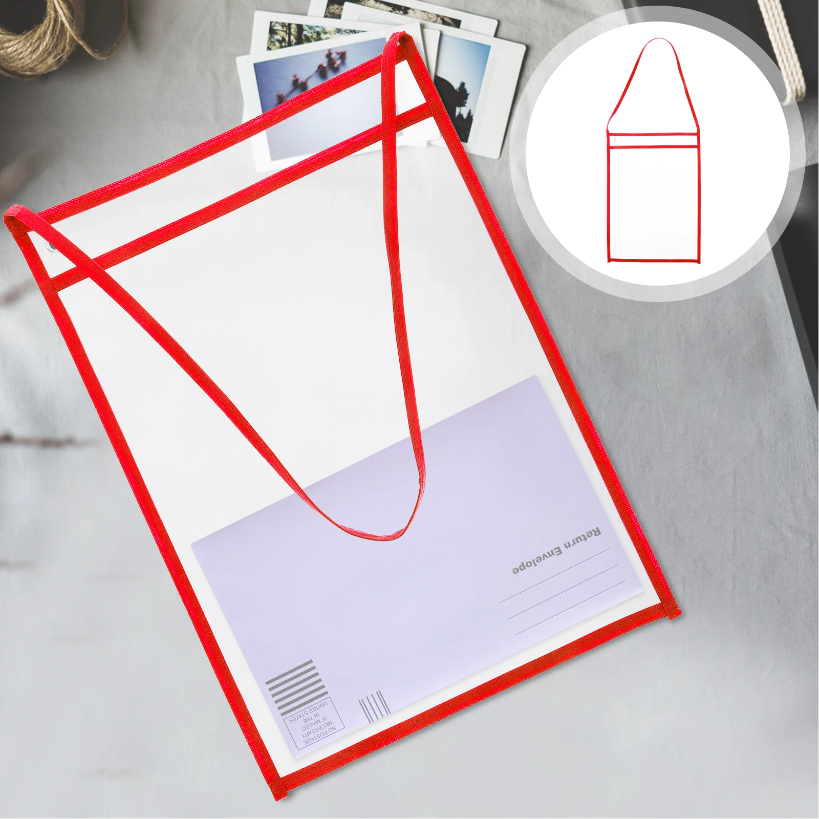 

10pcs File Pockets Transparent Dry Erase Portable Document Storage Bags Office Home Use Thick Plastic File Folder Holder Clear
