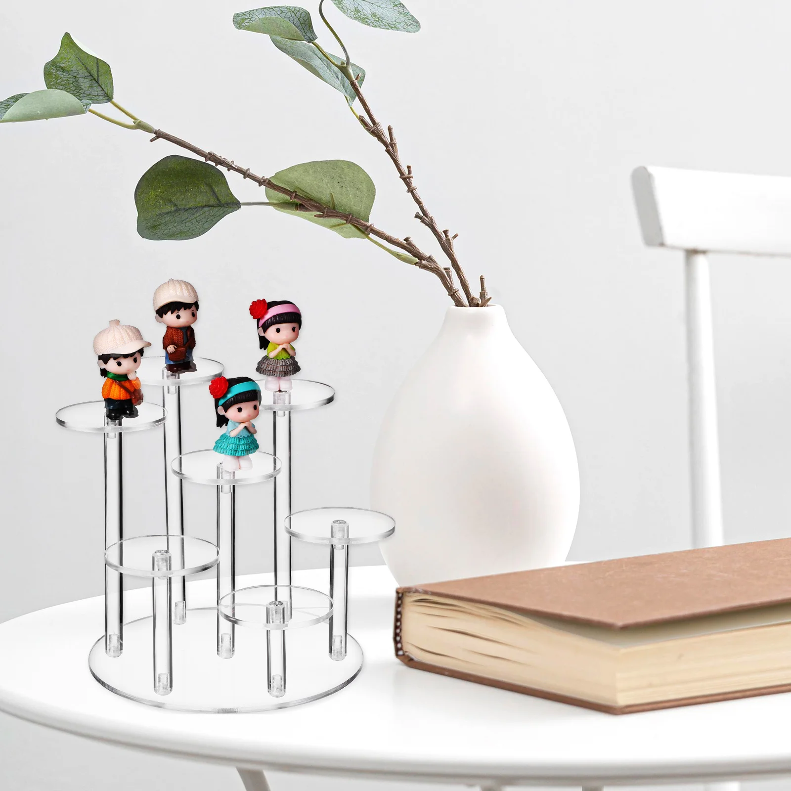 

Multi Tier Clear Acrylic Display Stand Stable Rack Organizer Pedestal Shelf Riser for Home Shop Display Stand Acrylic Riser