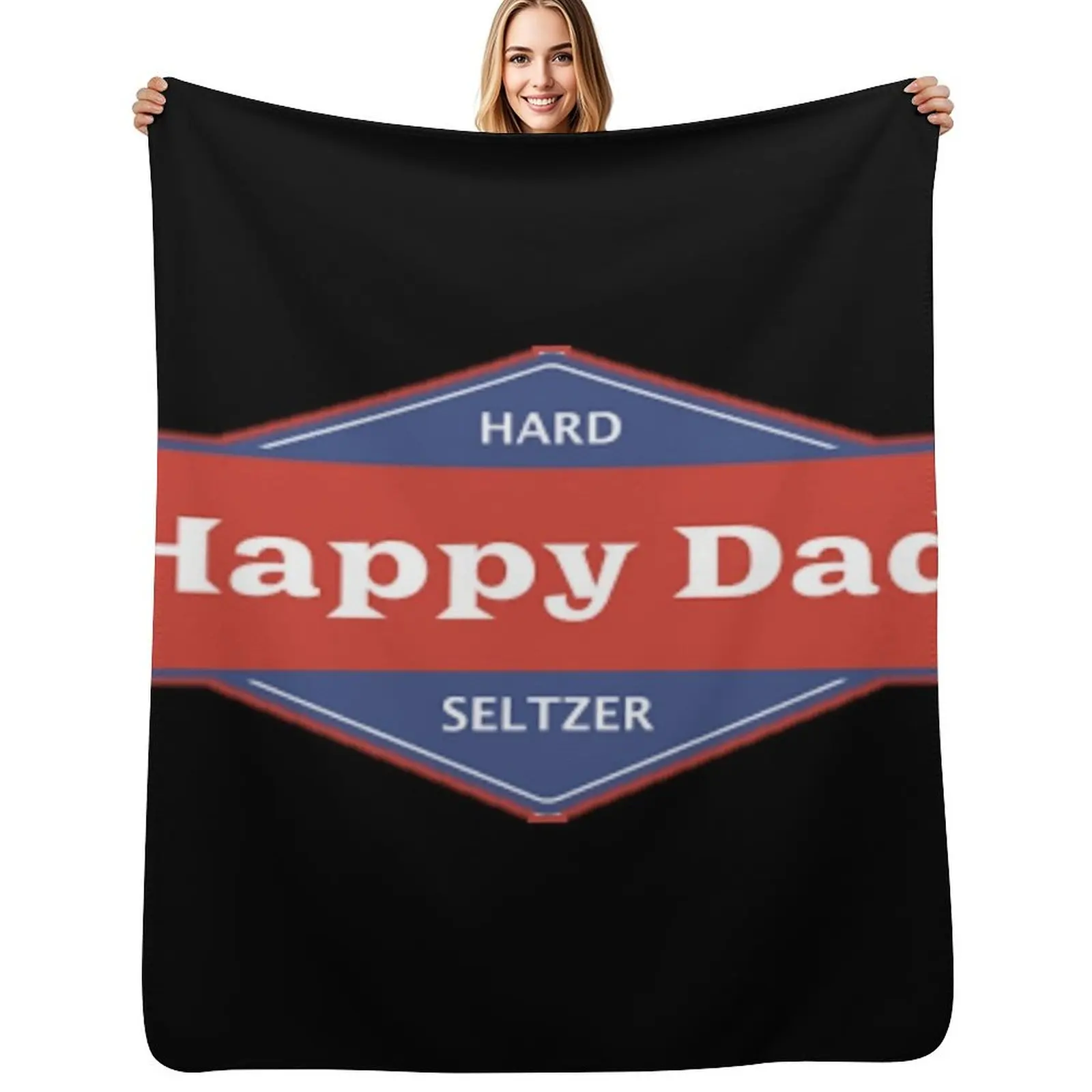 

Happy Dad Seltzer Throw Blanket Plaid Bed Fashionable Blankets