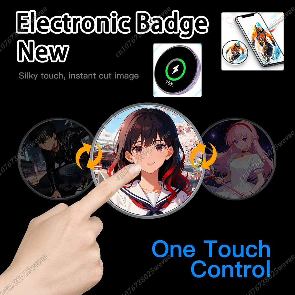 

Новый электронный динамический значок 2026 года с цифровым дисплеем для аниме-мерча, игровых аксессуаров, подарков на день рождения для студентов-отаку