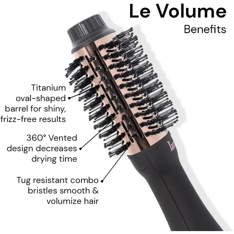 HAIR Le Volume 2-in-1 Titanium Blow Dryer Brush | Hot Air Brush in One with Oval Barrel | Hair Styler for Smooth