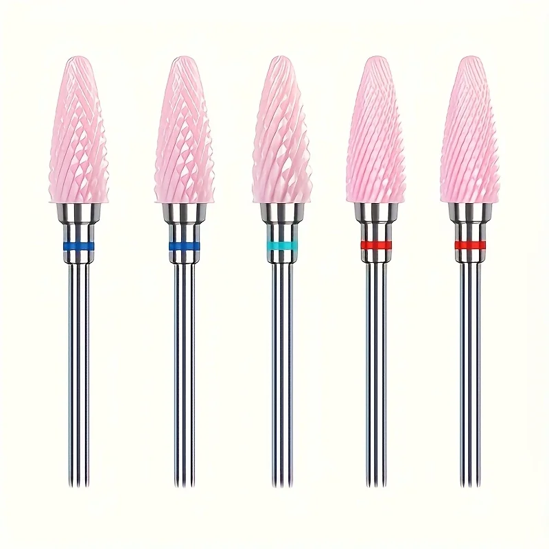 2-teiliges rosa Keramik-Nagelbohrer-Set, ideal für Nageltechnikerbedarf, zum Schleifen und Trimmen von Nägeln, für Maniküre und Pediküre