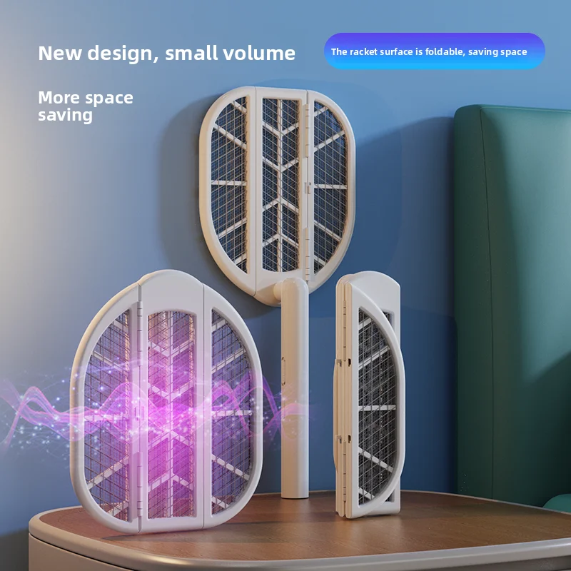 

2025 Foldable USB Rechargeable Mosquito Racket Angle Adjustable Electric Mosquito Killer with UV Light Trap Insect Exterminator
