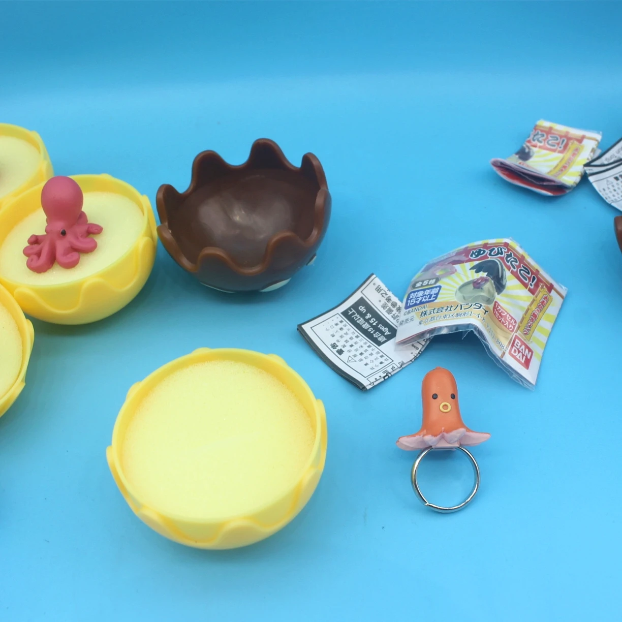 Japanese Takoyaki Octopus Ball Plush Ring Toy Figure Model Gashapon Food Replica doll goods