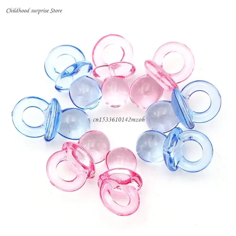 Transparent Acrylic Baby Shower Pacifiers for Unique Party Decorations 50Pcs/set Dropship