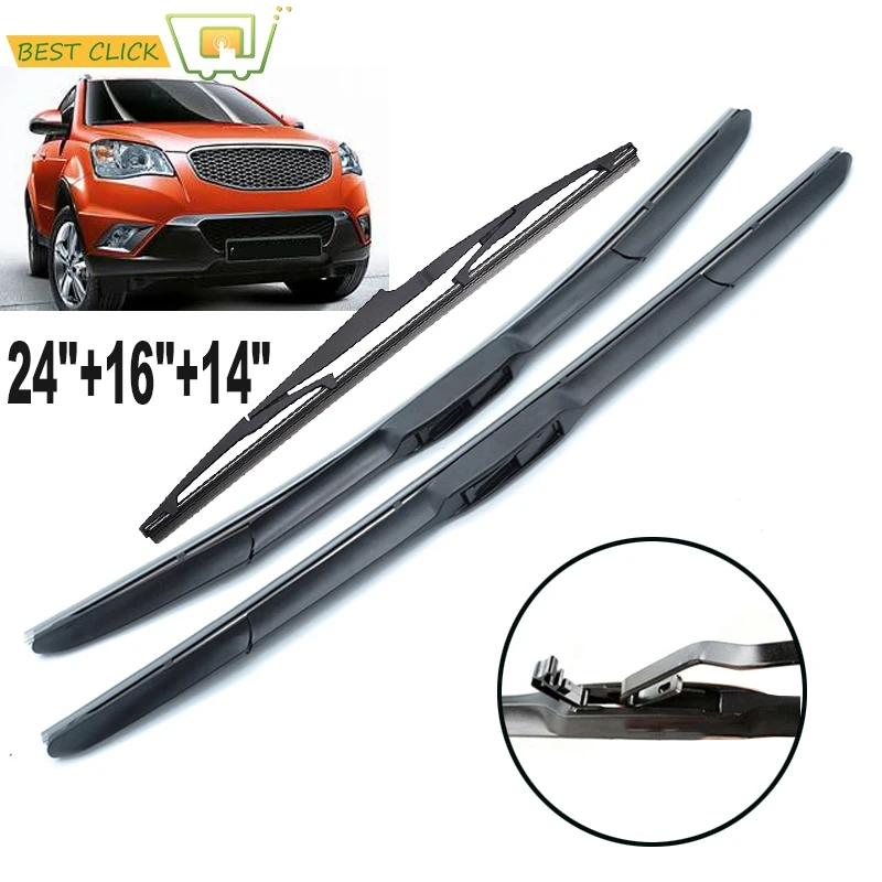 Misima Windscreen Wiper Blades Set Kit For Ssangyong Korando C New Actyon Front Rear Wiper 2017 2016 2015 2014 2013 2012 2011