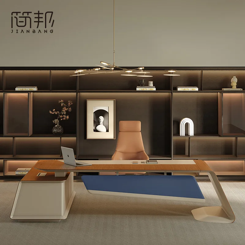 CEO desk,boss table,office Furniture,Desk Simple Modern Desk Single Manager Supervisor Industrial Style Light Luxury Office Desk
