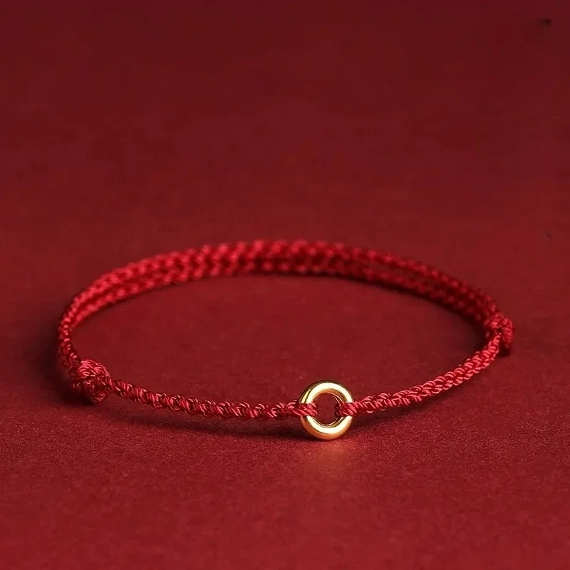 

PONYKISS 925 Sterling Silver 18K Gold Ping Buckle Red Rope Charm Bracelet for Women Classic Fine Jewelry Minimalist Accessories